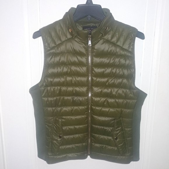 Love Tree: Olive Green Puffer Vest W/Gold Hardware - Women's Size Large - NWOT - Picture 1 of 7